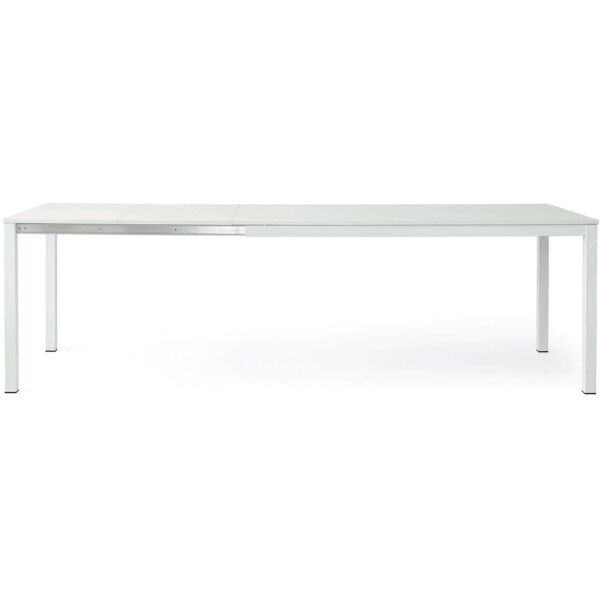 milani home tavolo da pranzo moderno di design allungabile frassinato 90x140/190 bianco 140 x 75 x 90 cm