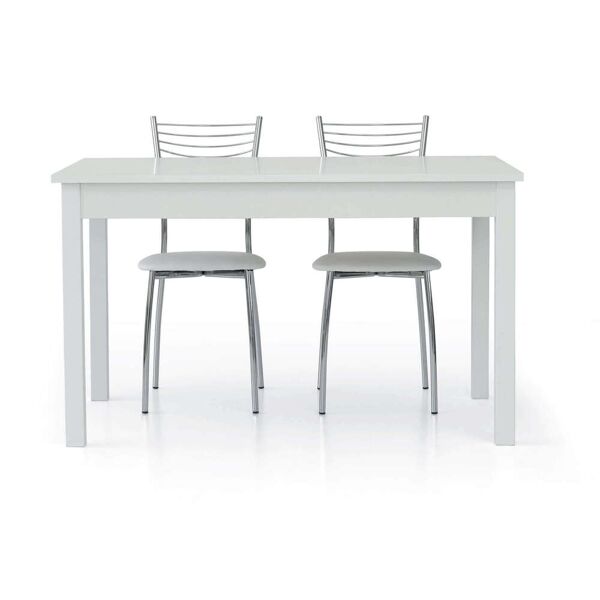 milani home tavolo da pranzo moderno di design allungabile frassinato 90x140/200 bianco 140 x 75 x 90 cm