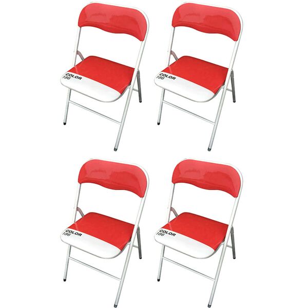 milani home set di 4 sedie slim pieghevoli rosse color 186 con comoda imbottitura nella sed rosso 44 x 79 x 45 cm