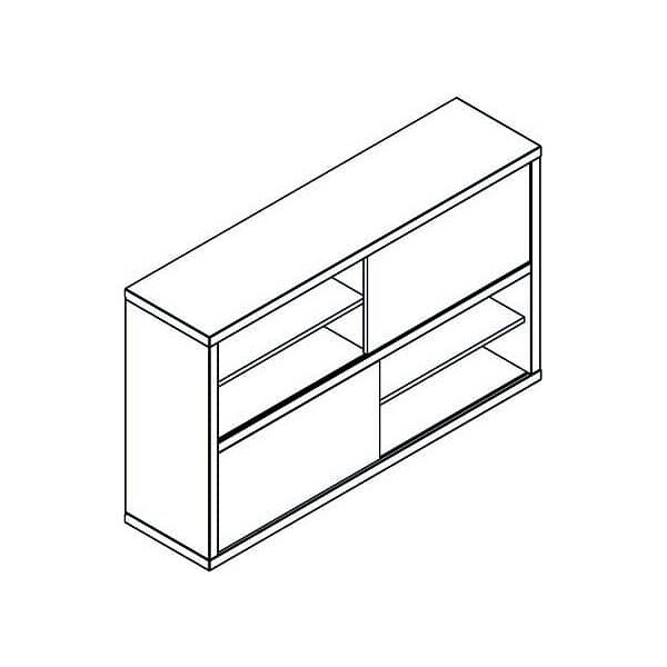 composad bs0748k5614 mobile con ante e cassetti in legno 140x36x87h cemento - bs0748k5614 serie pratico