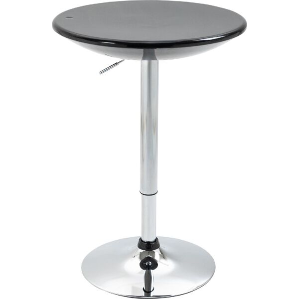 dechome 505bk tavolo rotondo da bar con piano girevole altezza regolabile con leva a gas e base colore nero -505bk
