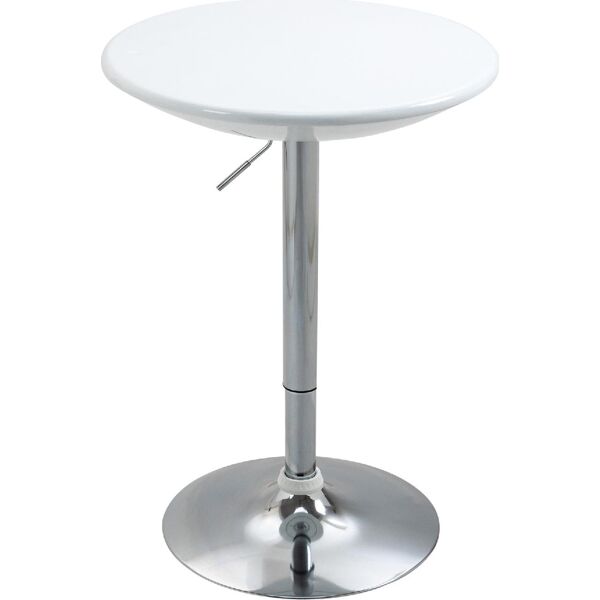 dechome 505wt tavolo rotondo da bar con piano girevole altezza regolabile con leva a gas e base colore bianco - 505wt