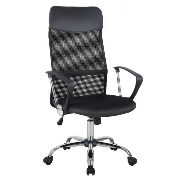 dechome 93a2 sedia ergonomica ufficio sedia da scrivania direzionale con rotelle e braccioli reclinabile, girevole e regolabile in altezza colore nero - 93a2