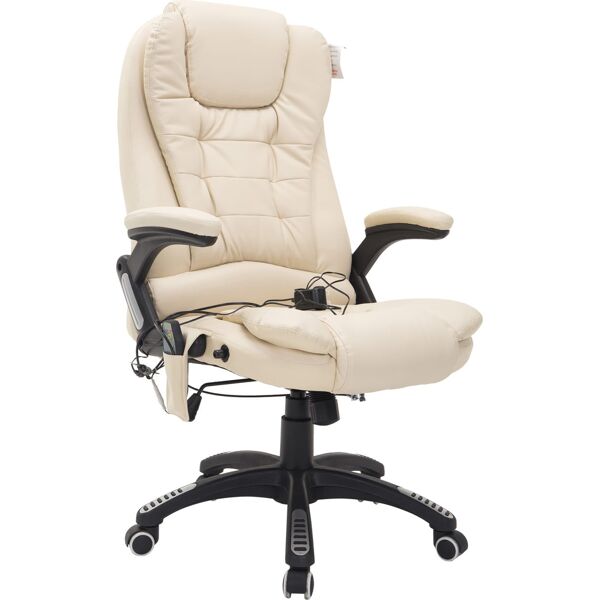 dechome ad0057 sedia ergonomica ufficio sedia da scrivania poltrona massaggiante direzionale con rotelle e braccioli reclinabile, girevole e regolabile in altezza colore beige - ad0057