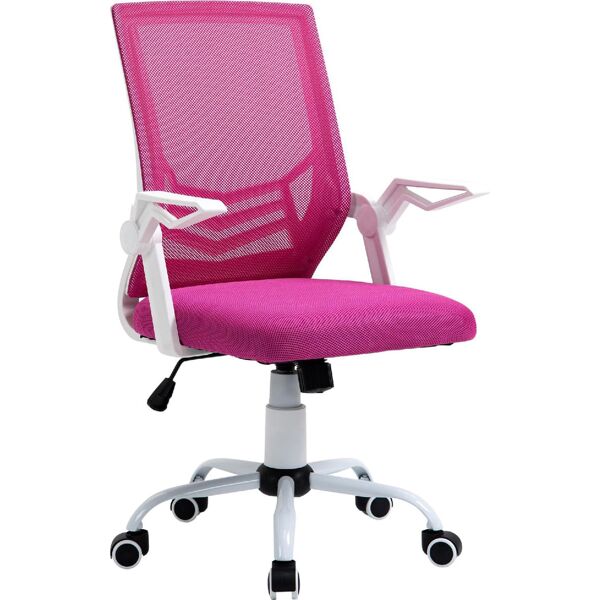 icon space 547pk/921 sedia ergonomica ufficio sedia da scrivania operativa con rotelle e braccioli reclinabile, girevole e regolabile in altezza colore rosa - 547pk/921