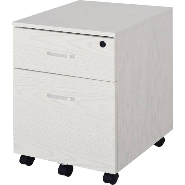 icon space 5d40d3gt cassettiera portadocumenti da ufficio in legno con 2 cassetti 40x44x54.6 cm colore bianco - 5d40d3gt