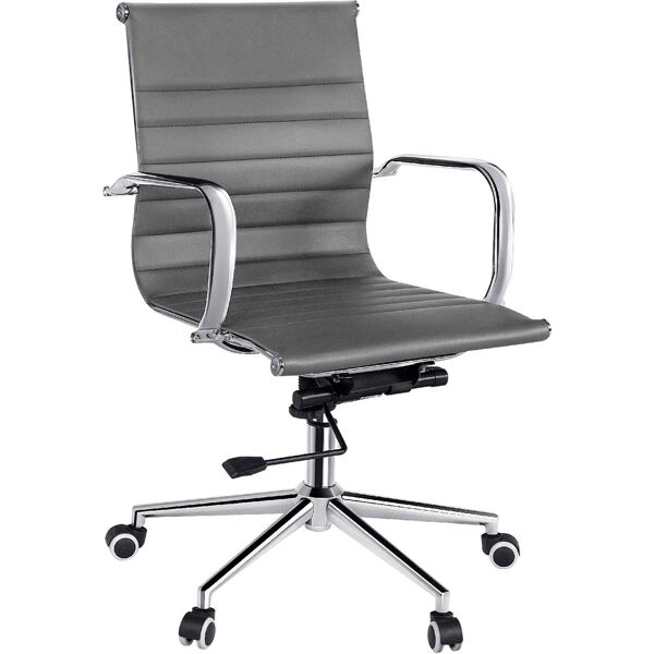 icon space hw61982gr sedia ergonomica ufficio sedia da scrivania operativa con rotelle e braccioli girevole e regolabile in altezza colore grigio - hw61982gr