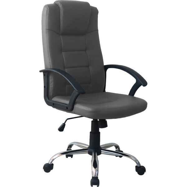 nbrand hw58631gr sedia ergonomica ufficio sedia da scrivania poltrona direzionale con rotelle e braccioli girevole e regolabile in altezza colore grigio - hw58631gr