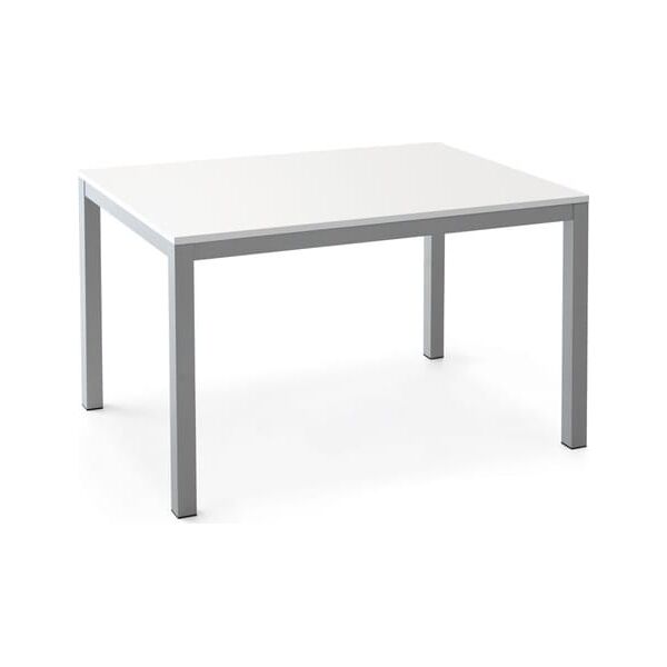 pointhouse 08fas130 tavolo allungabile in legno melamminico 130/180x85x76h cm cm colore bianco / alluminio - 08fas130 serie fast plutone