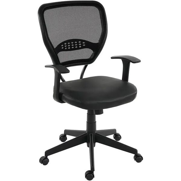 sediadaufficio sedia xxl per ufficio modello tenoya base con braccioli, con sedile ergonomico imbottito, schienale in rete, colore nero