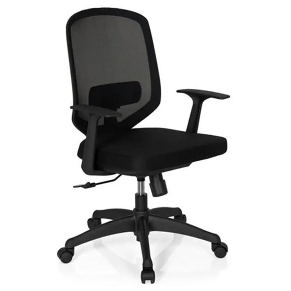 hjh sedia ufficio dama, sostegno lombare regolabile, alta qualità, 8h uso, in nero