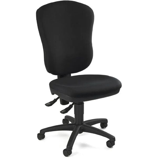 hjh sedia ergonomica salma 20, ampio schienale anatomico, per 8 ore uso, in tessuto nero