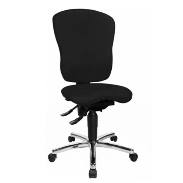 hjh sedia ergonomica salma 30, schienale regolabile, base in metallo, 8 ore uso, in tessuto nero
