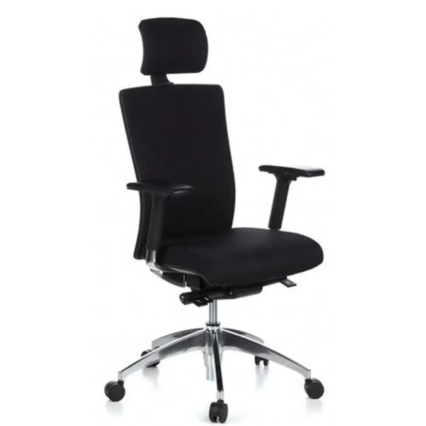 hjh sedia ergonomica alvin pro, sostegno lombare, regolabile 100%, nera