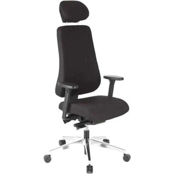 hjh sedia ergonomica pro-tec 400, omologata per 8h uso, 100% regolabile con braccioli, in nero