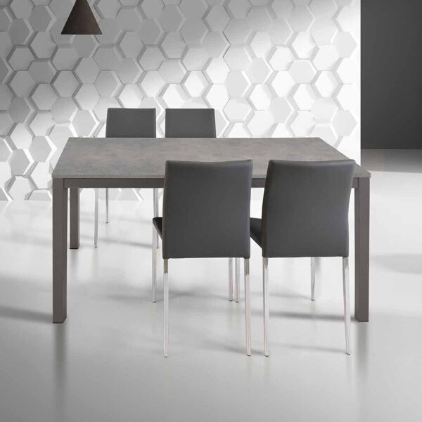 tavolo da pranzo allungabile moderno grigio 160x90 cm