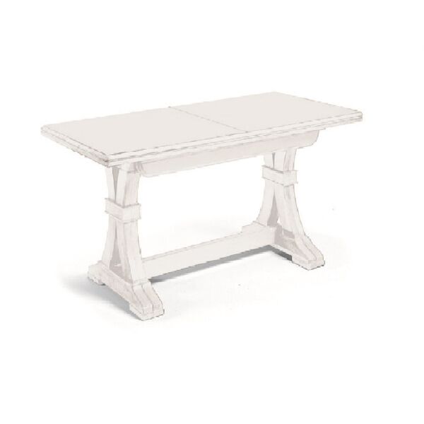 tavolo rettangolare bianco opaco allungabile in legno massello 160x85
