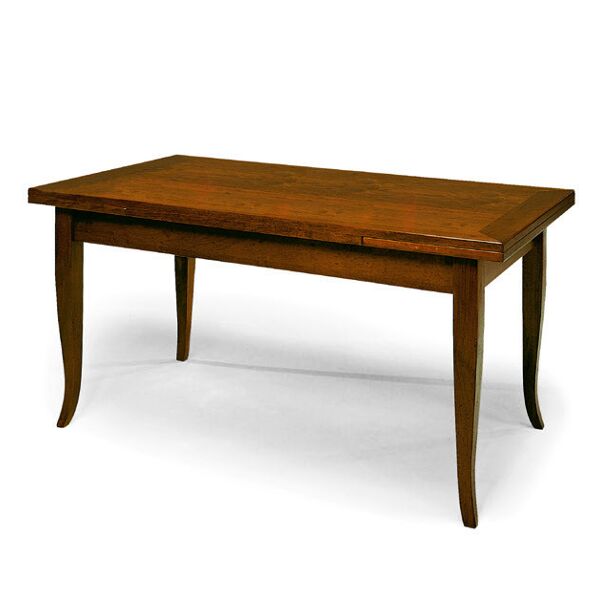 tavolo classico da pranzo classico in legno noce lucido 130x85 cm