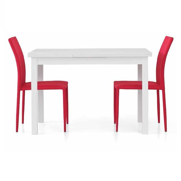 tavolo da pranzo allungabile in legno moderno bianco 140 x 85