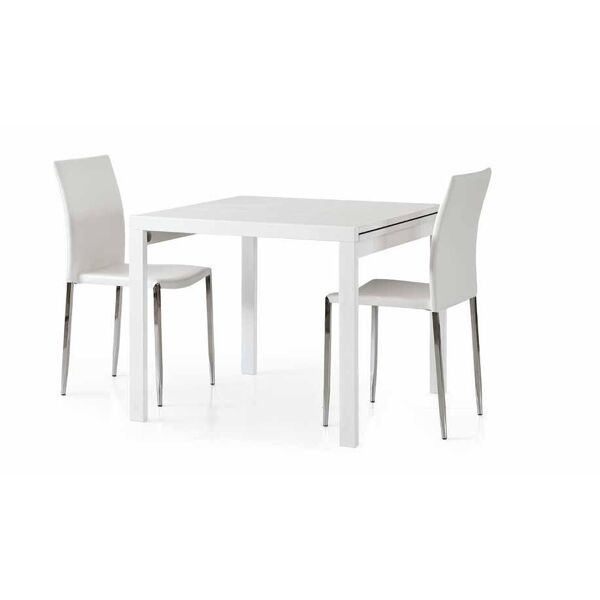 tavolo da pranzo bianco apertura a libro bianco frassinato moderno 90 x 90