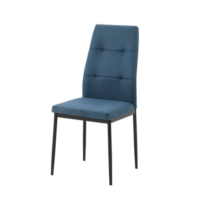 Toscohome Sedia da pranzo rivestita in tessuto colore blu 63.5x89h cm - Adara