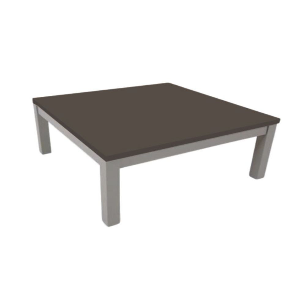 Toscohome Tavolino da salotto 90x60 cm rettangolare con struttura colore grigio e piano colore fango - Tratto