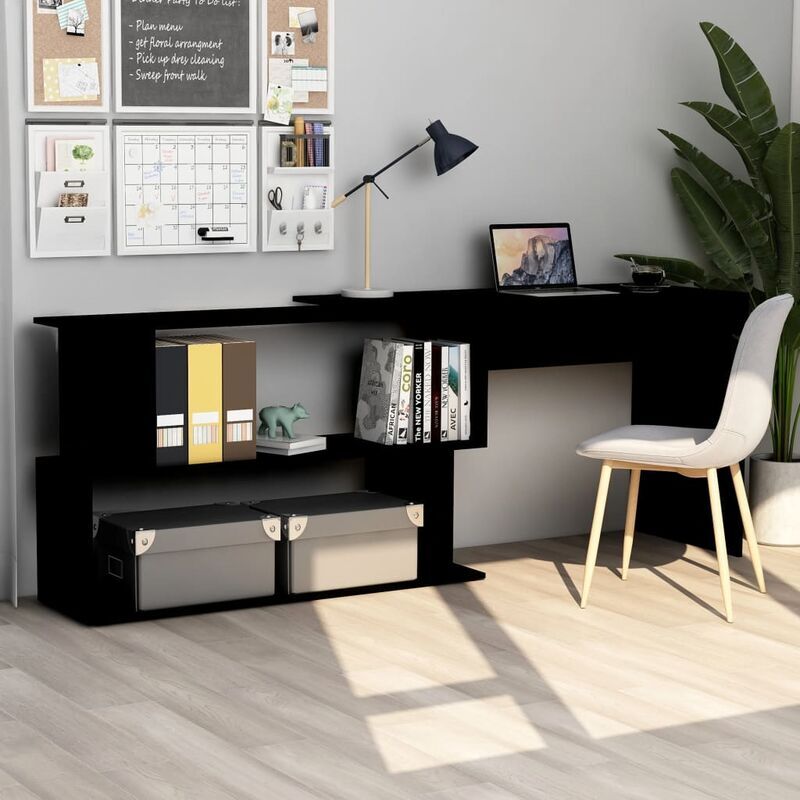 VIDAXL - Desk Corner swivel in various colors Modern wood dimensioni : Nero