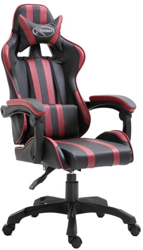 VIDAXL Sedia da Gaming in Similpelle Rosso Vino - Rosso - Vidaxl