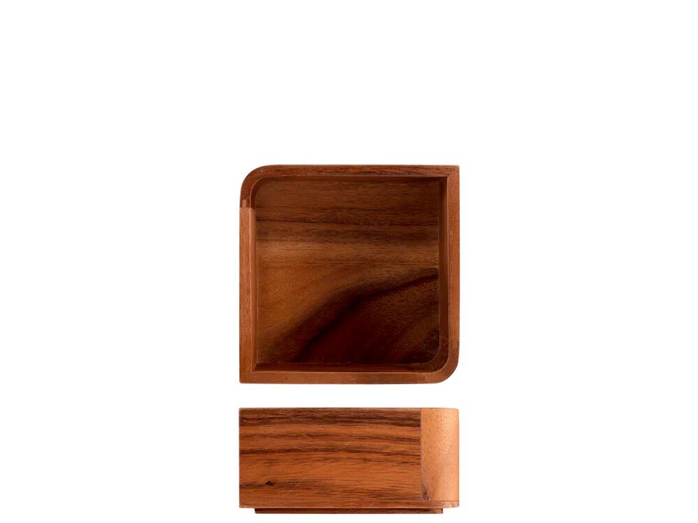 H&H Lifestyle Coppa in legno Acacia forma quadrata cm 15xh17