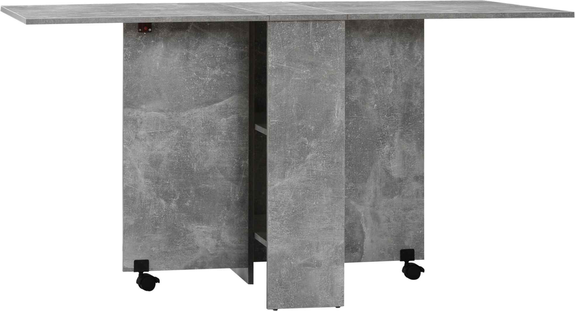 Homcom Tavolo Pieghevole in Legno per 4-6 Persone con Ruote, 75x140x74cm, Grigio