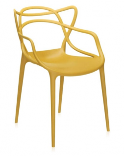 Arredo Casa Facile Sedia Giallo Senape Intrecciata In Polipropilene Modello Nilah  - Vari Colori Design Moderno Sedia Color Giallo Senape Per Tavoli - Sala Pranzo - Soggiorno - Casa - Ufficio - Casa - Bar - Rinforzata