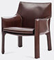 Cassina 'cab 413' Armchair, Leather, Brown