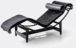 Cassina '4 Chaise Longue À Reglage Continu', Black Hairyskin