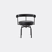 Cassina 'lc7' Swivel Chair, Black Structure