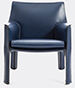 Cassina 'cab 413' Armchair, Leather, Blue