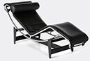 Cassina '4 Chaise Longue À Reglage Continu', Black Leather