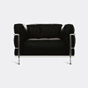 Cassina '3 Fauteuil Grand Confort' Grand Modèle Padded Armchair, Dark Grey Leather