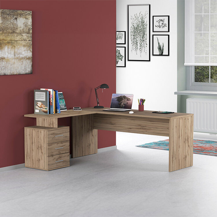 garneroarredamenti Scrivania ufficio angolare 200x72cm rovere OfficeScape