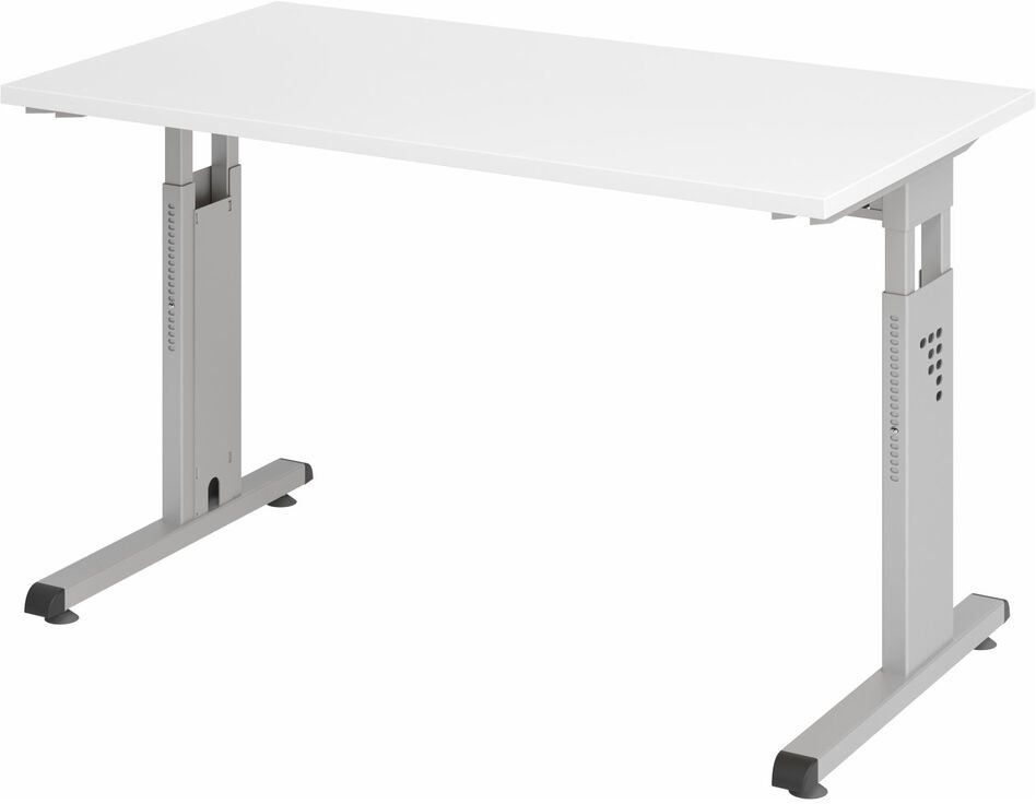 hjh OFFICE PRO MEGA 612 S   Scrivania - regolabile in altezza Bianco/Argento