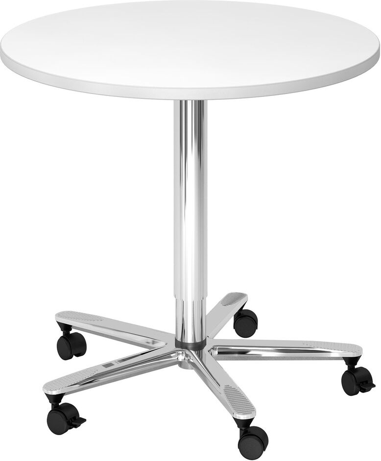 hjh OFFICE PRO BISTRO 80R C - Sistema tavolo da conferenza Bianco cromo Ø 80