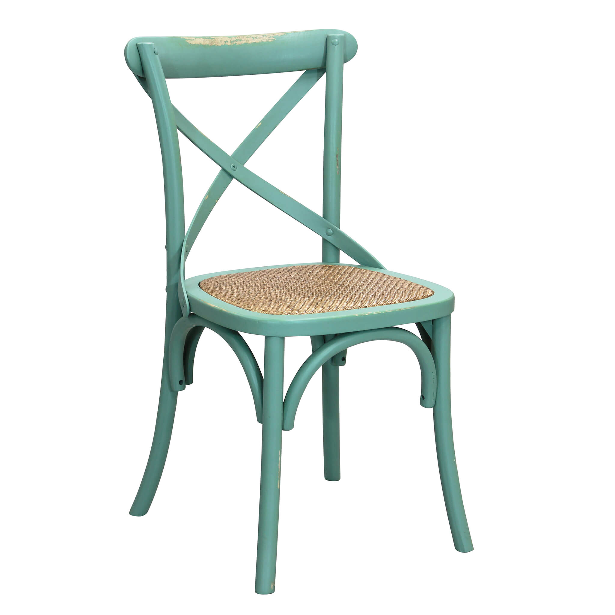 Milani Home sedia vintage in legno di design moderno vintage Verde 46 x 87 x 42 cm