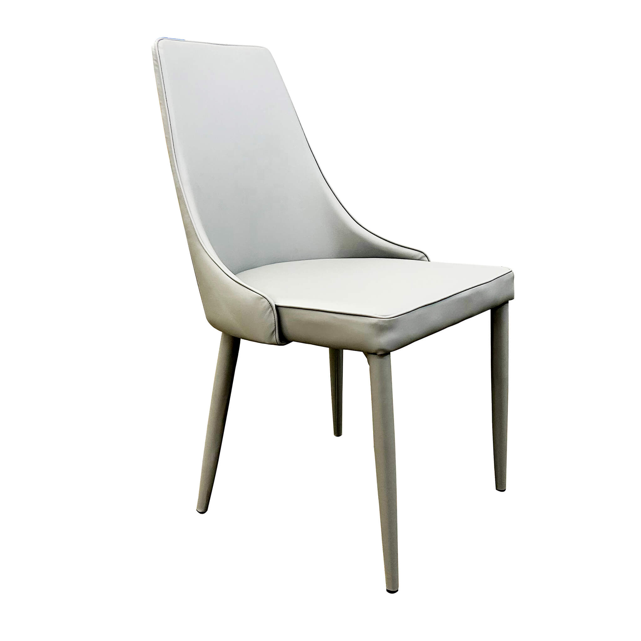 Milani Home sedia moderna in ecopelle di design moderno industrial cm 46,5 x 59 x 89 h Grigio chiaro 60 x 87.5 x 49.5 cm