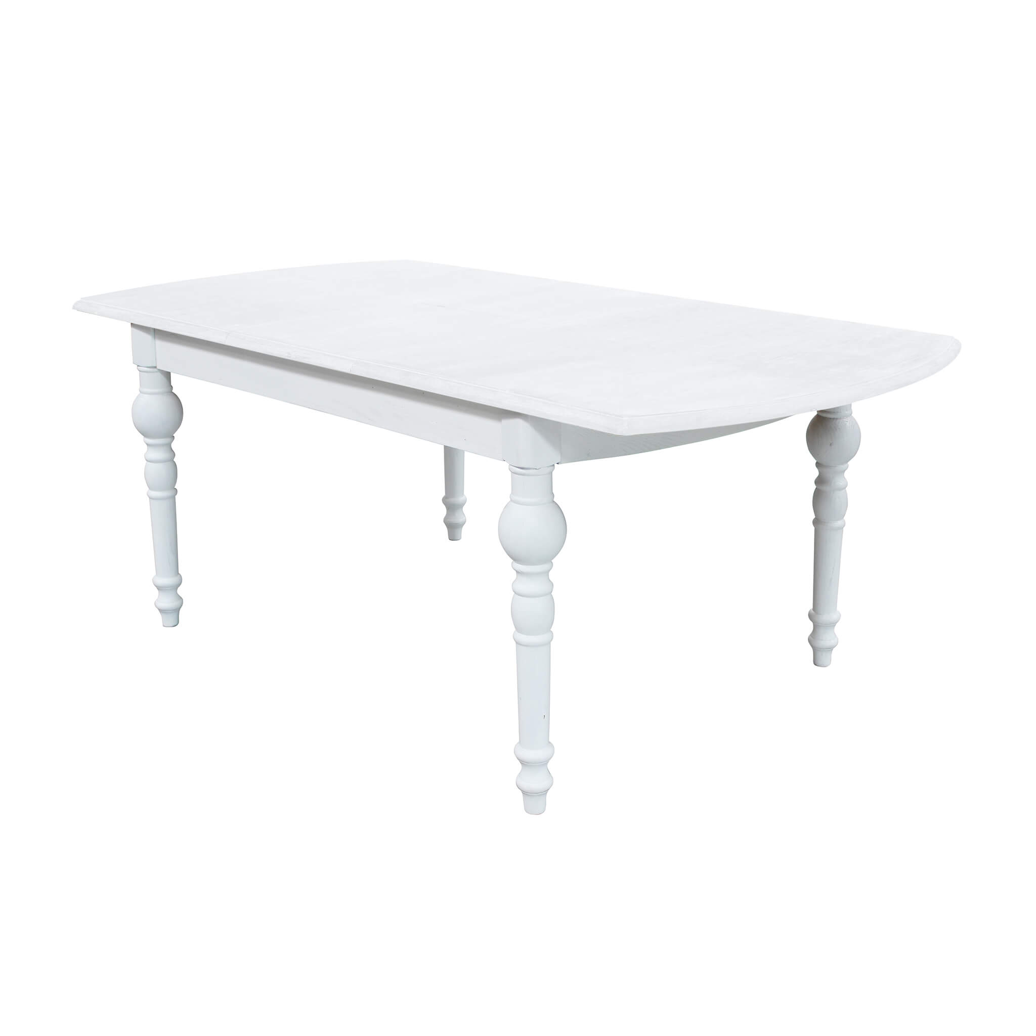 Milani Home tavolo in legno massiccio di design moderno industrial cm 150 x 100 x 75 Bianco 150 x 76 x 100 cm