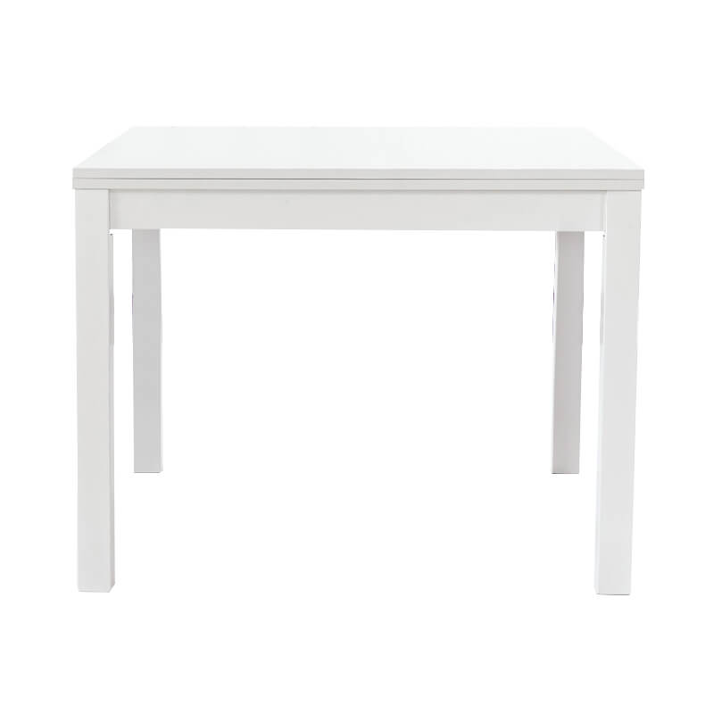 Milani Home Tavolo Da Pranzo Moderno Allungabile A Libro Frassinato 100x100/200 Bianco 100 x 75 x 100 cm