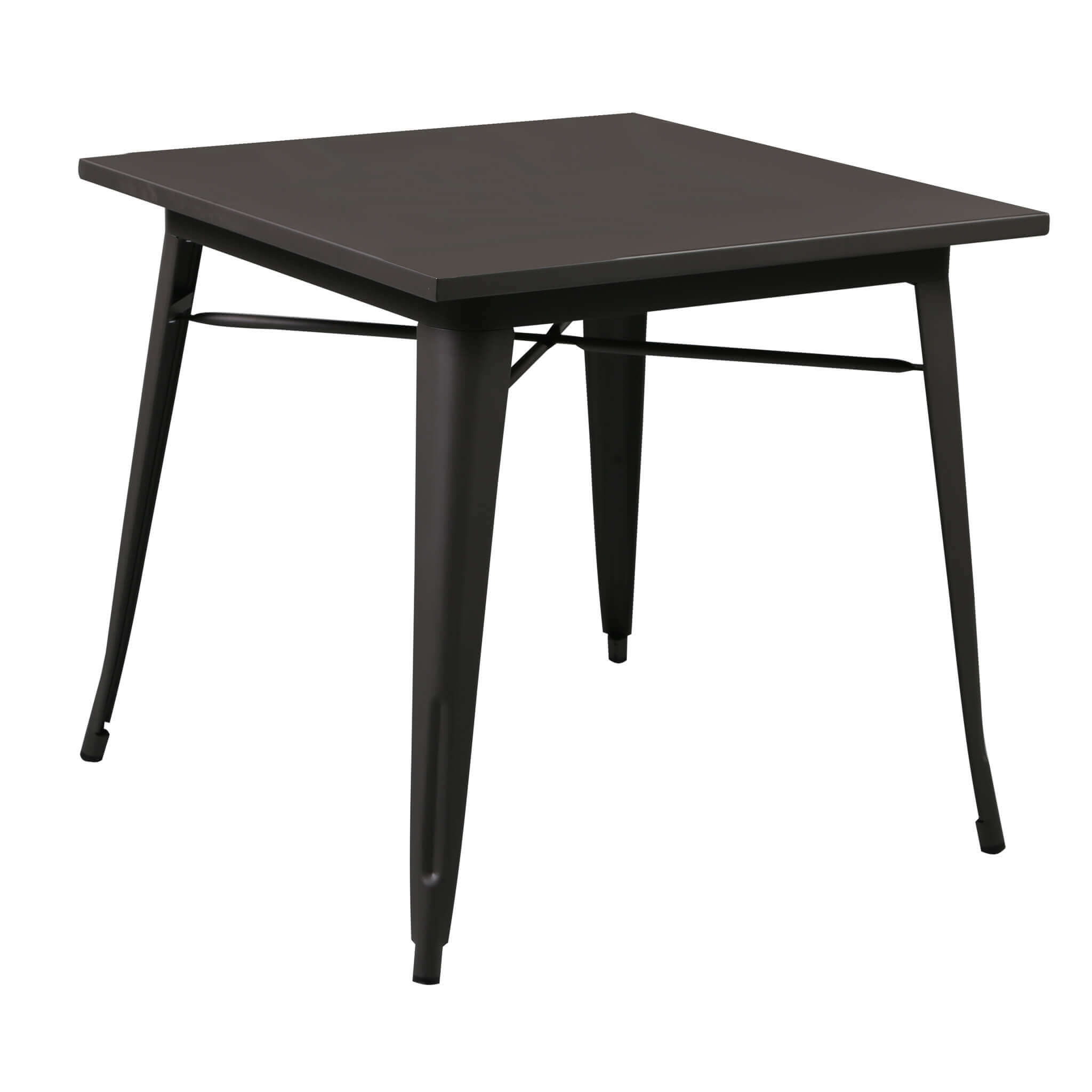 Milani Home Tavolo Da Pranzo In Metallo Verniciato Nero Stile Moderno Di Design Industrial Antracite 80 x 75 x 80 cm