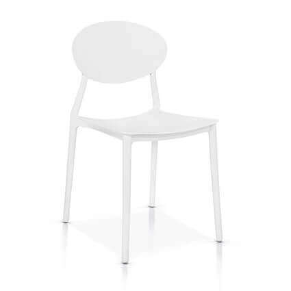 Milani Home Sedia Per Sala Da Pranzo, Cucina In Plastica Moderna Di Design Contemporaneo Pe Bianco 50 x 81 x 43 cm