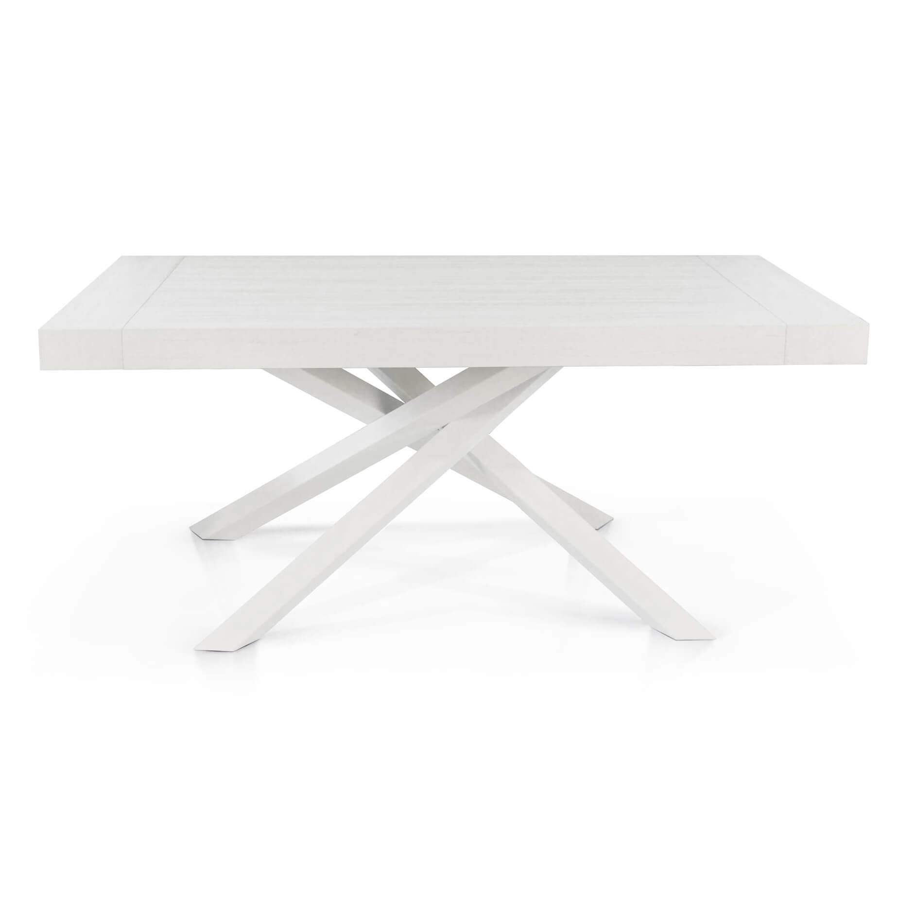 Milani Home Tavolo Da Pranzo Moderno Allungabile Con Gambe Incrociate Di Design Contemporan Bianco 160 x 75 x 90 cm