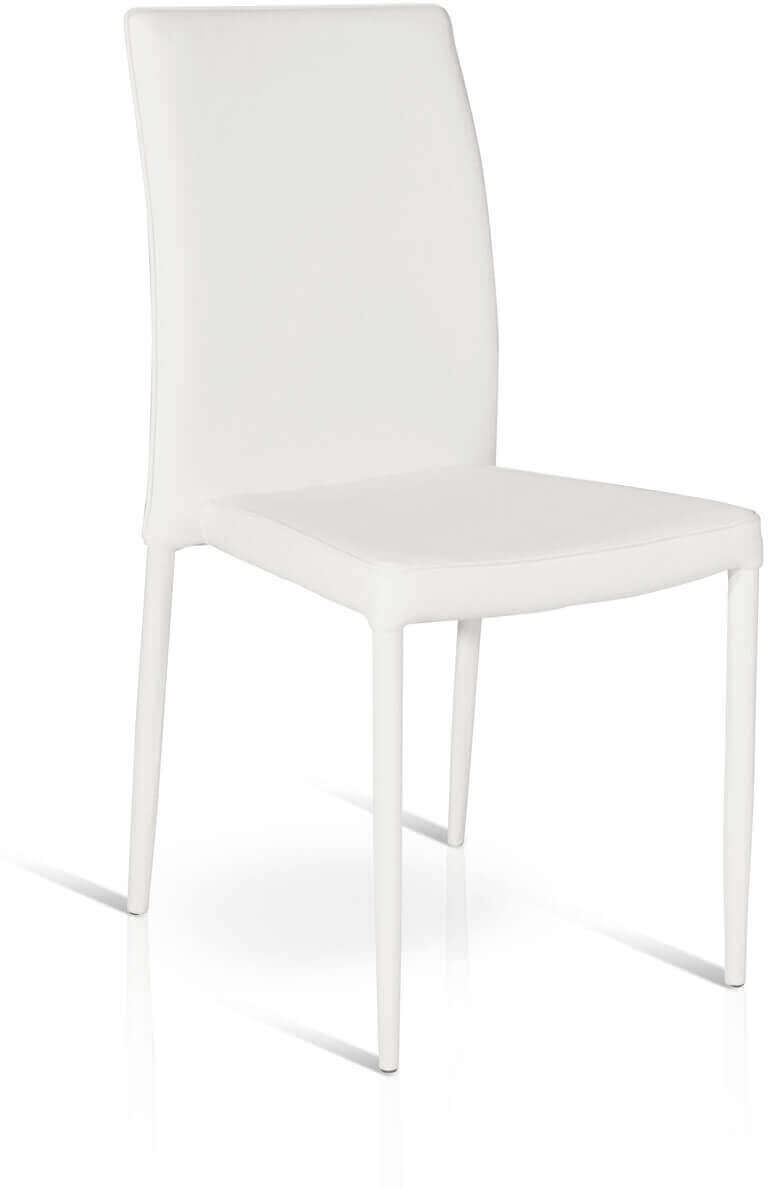 Milani Home Sedia Moderna Di Design Ecopelle Bianca Struttura In Metallo Per Arredo Interno Bianco x x cm