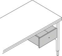 ratioform Tavolo da imballo System, cassetto, acciaio, 460 x 495 x 120 (interno) mm, nero