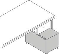 ratioform Tavolo da imballo System, cassettiera senza coperchio, 500 x 650 x 525 mm, nero